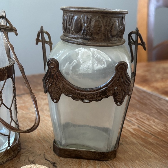 Vintage Glass Bottles with Cork and Metal Accents - Picture 5 of 7